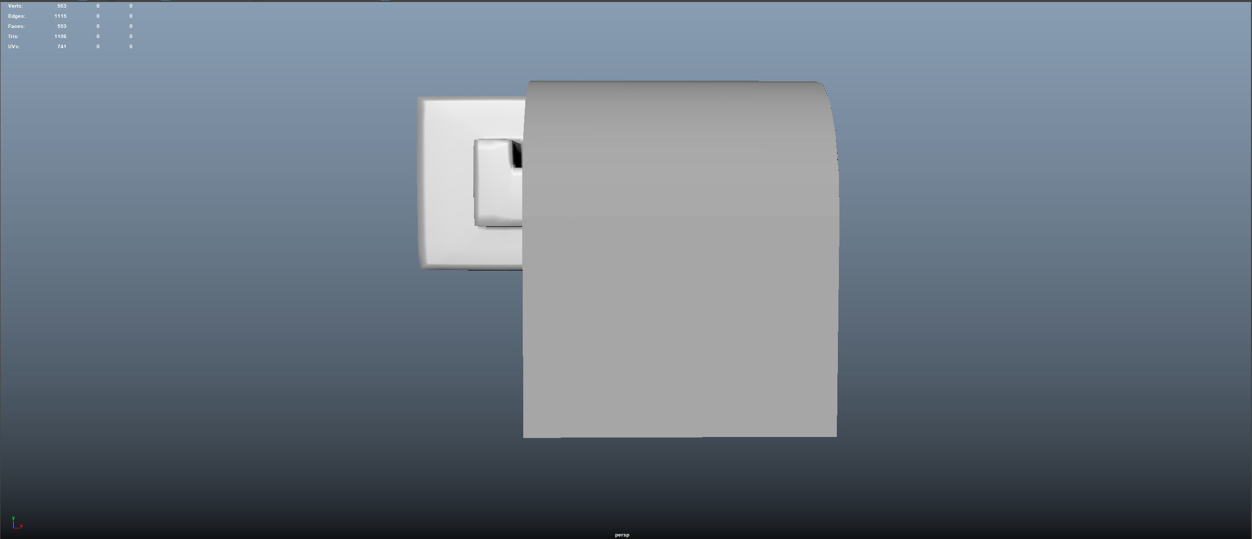 Toilet Paper Low-poly 3D model_4