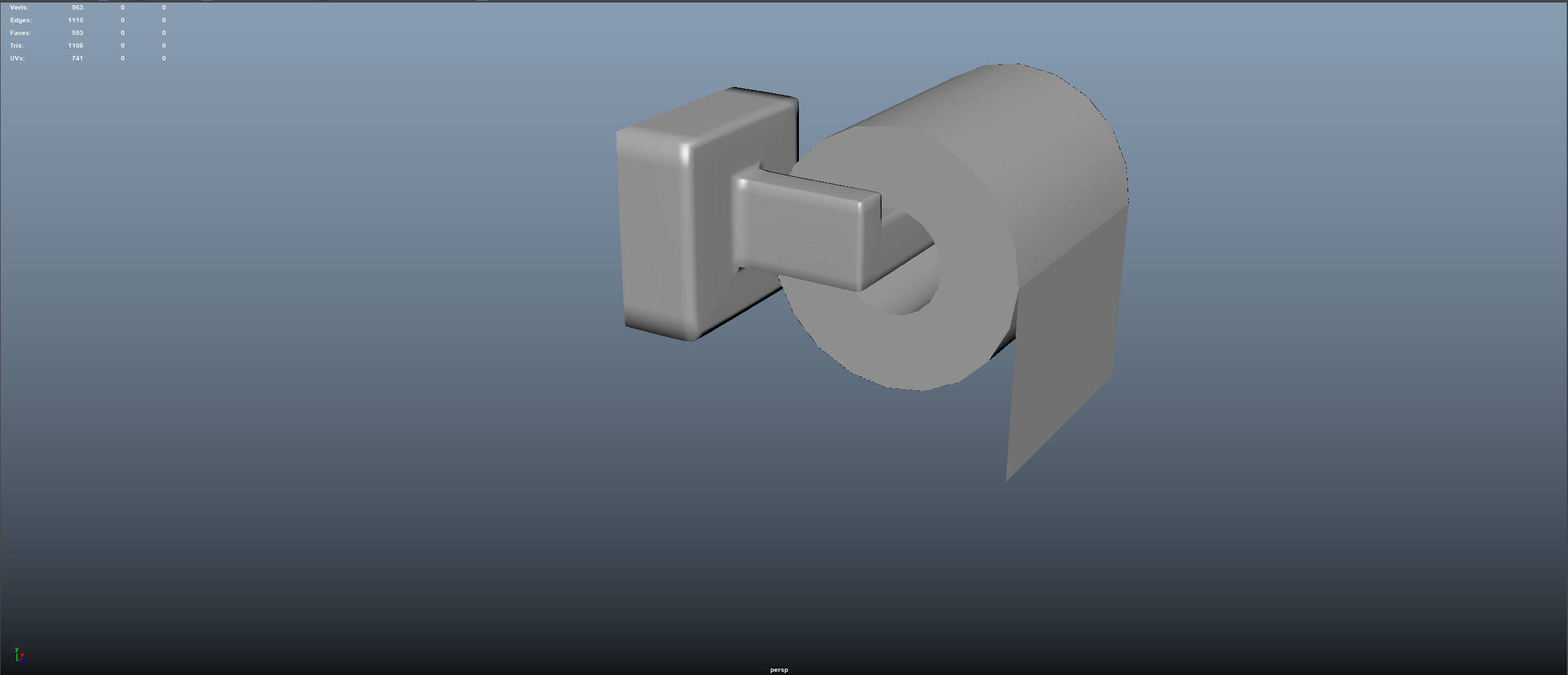 Toilet Paper Low-poly 3D model_3