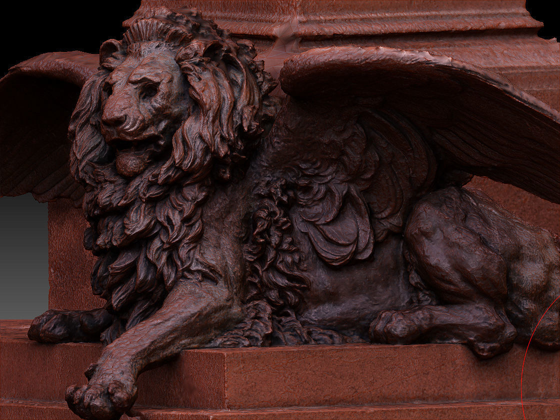 Venice Winged Lion Bronze Sculpture 3D print model_6