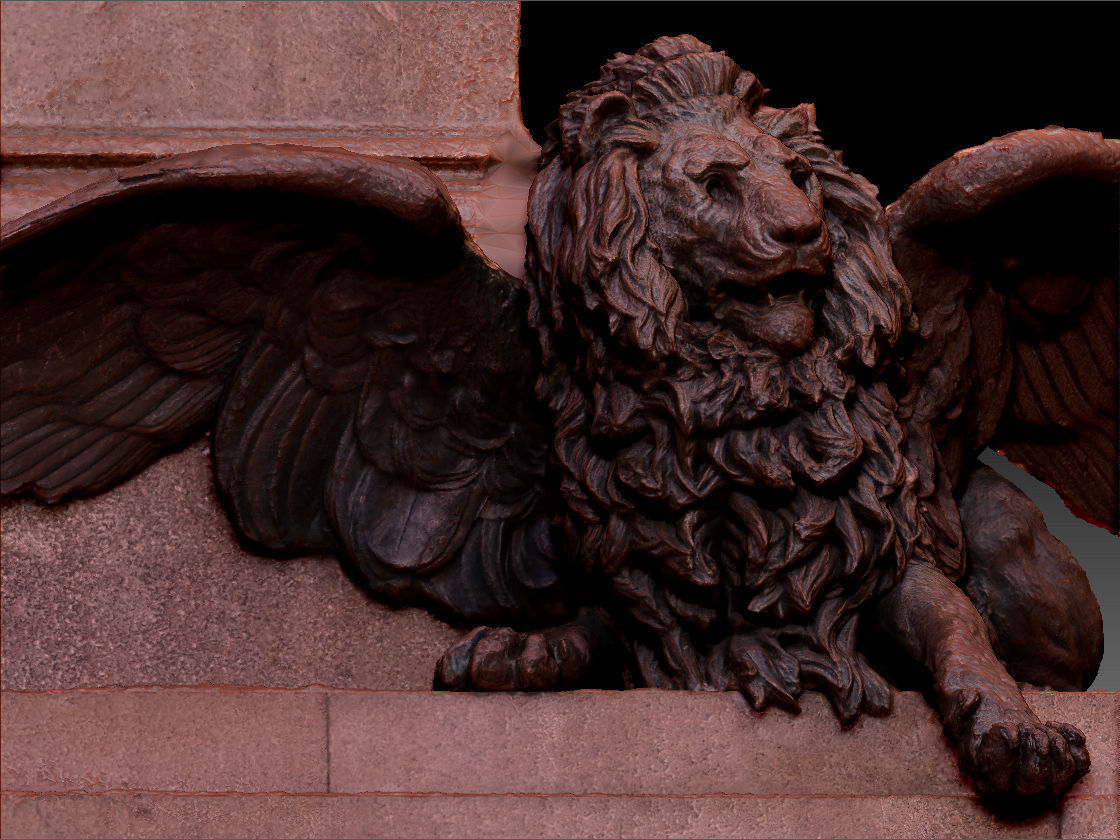 Venice Winged Lion Bronze Sculpture 3D print model_7