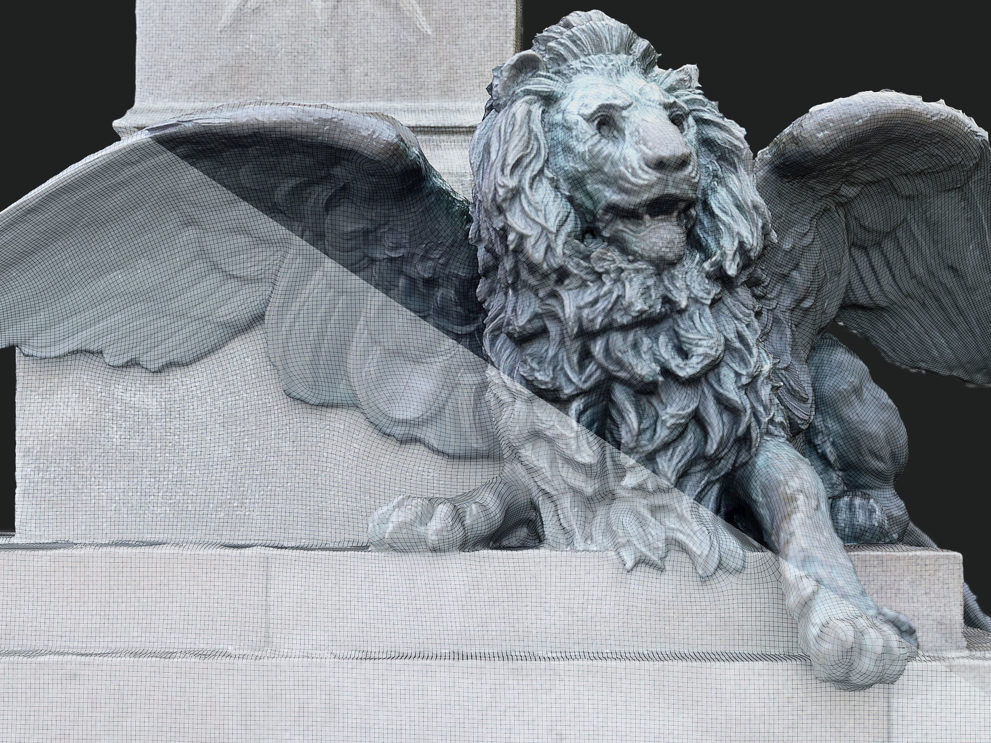 Venice Winged Lion Bronze Sculpture 3D print model_3