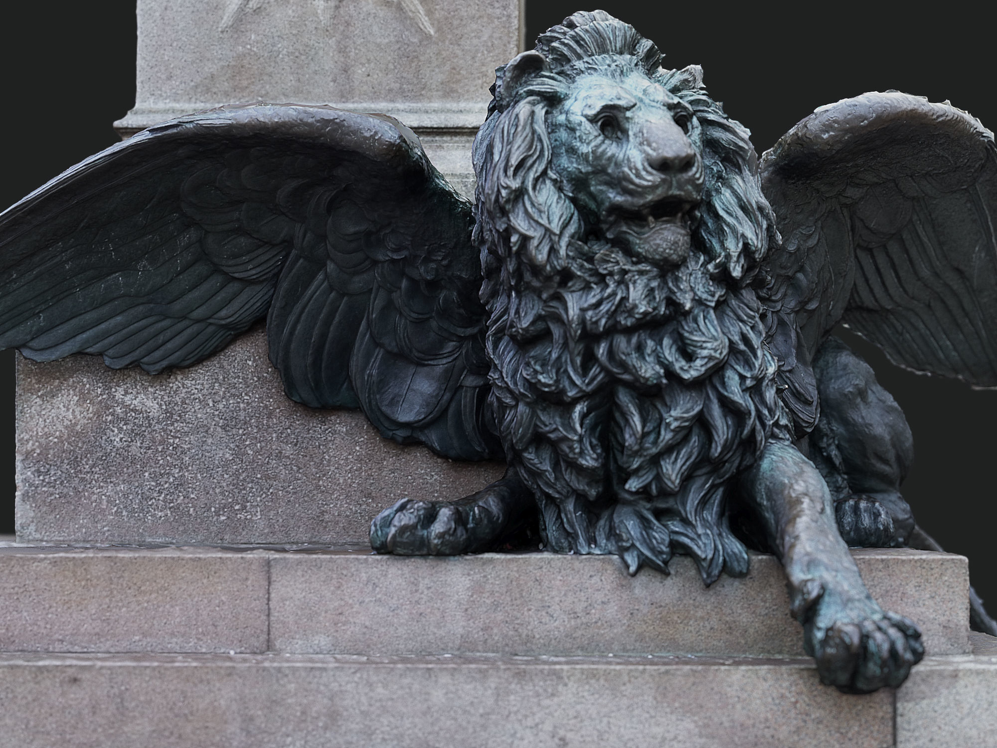 Venice Winged Lion Bronze Sculpture 3D print model_2