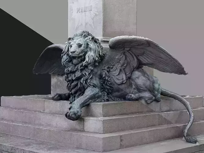 Venice Winged Lion Bronze Sculpture 3D print model