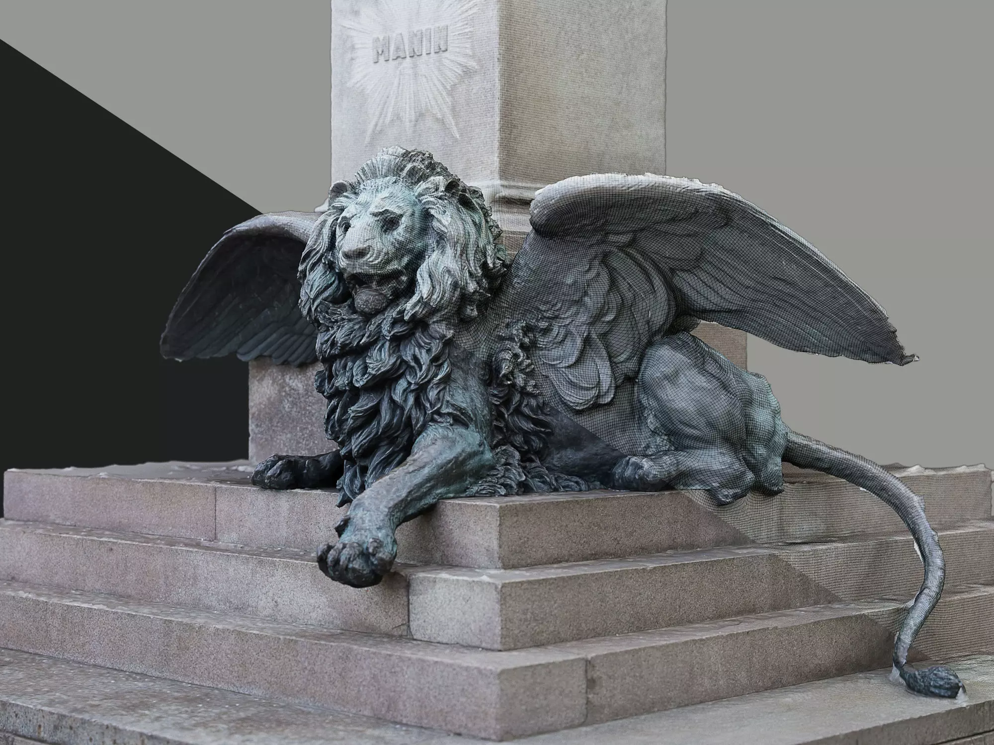 Venice Winged Lion Bronze Sculpture 3D print model_0