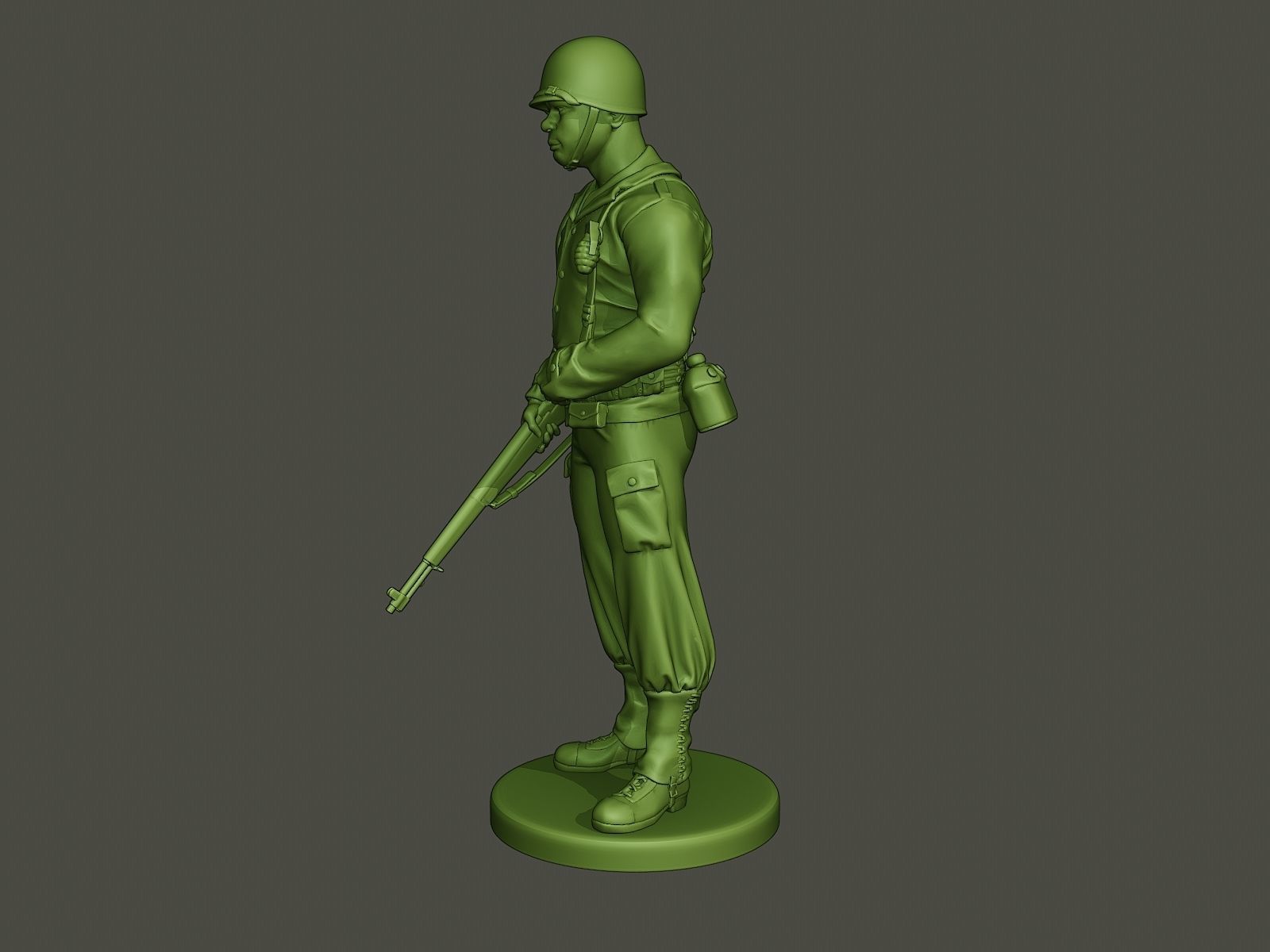 American soldier ww2 stand guard A5 3D print model_2