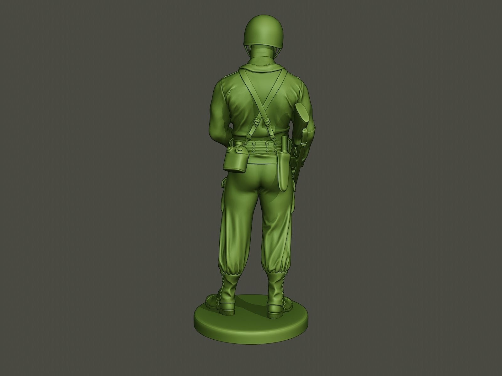 American soldier ww2 stand guard A5 3D print model_5