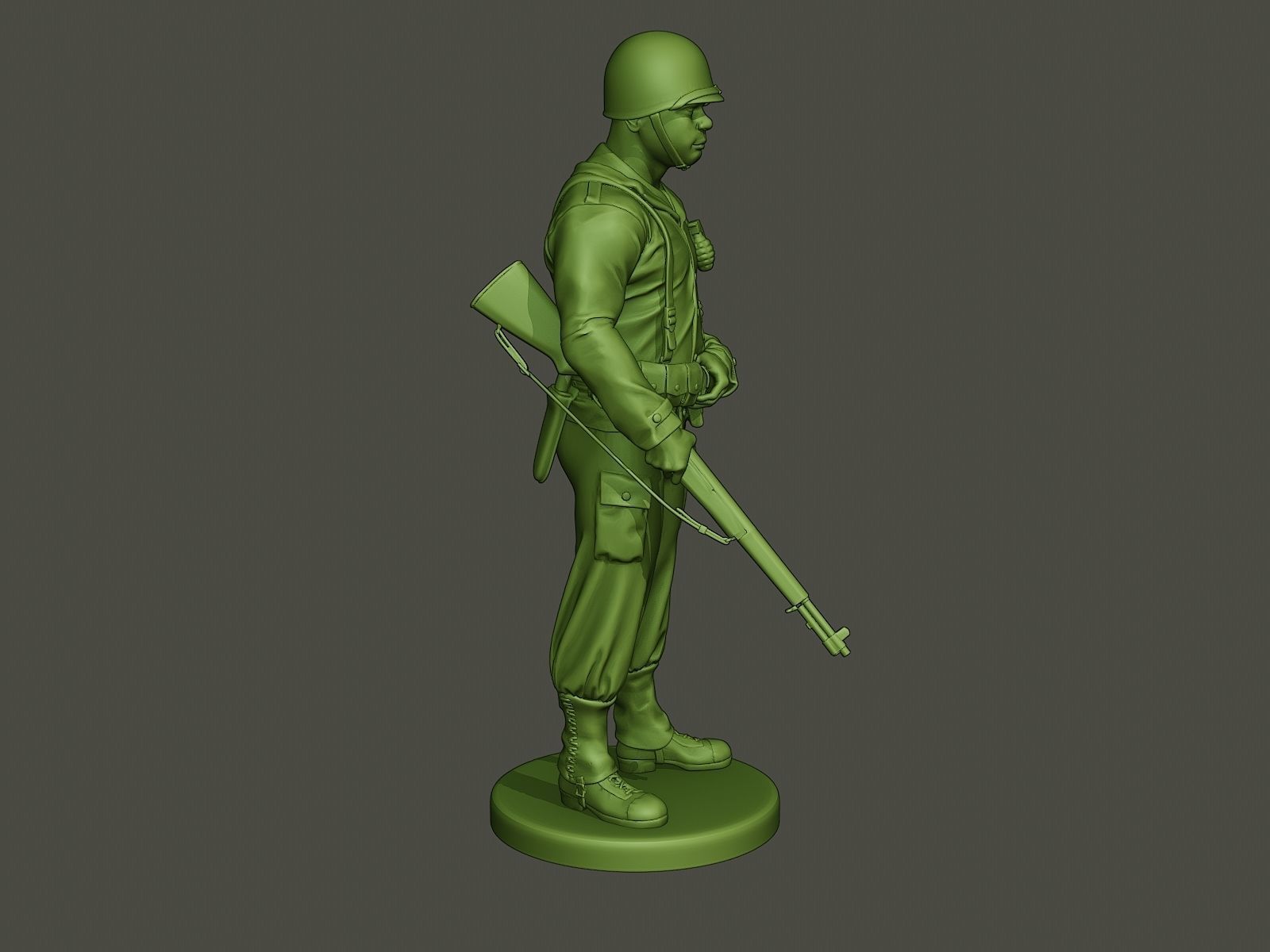 American soldier ww2 stand guard A5 3D print model_8