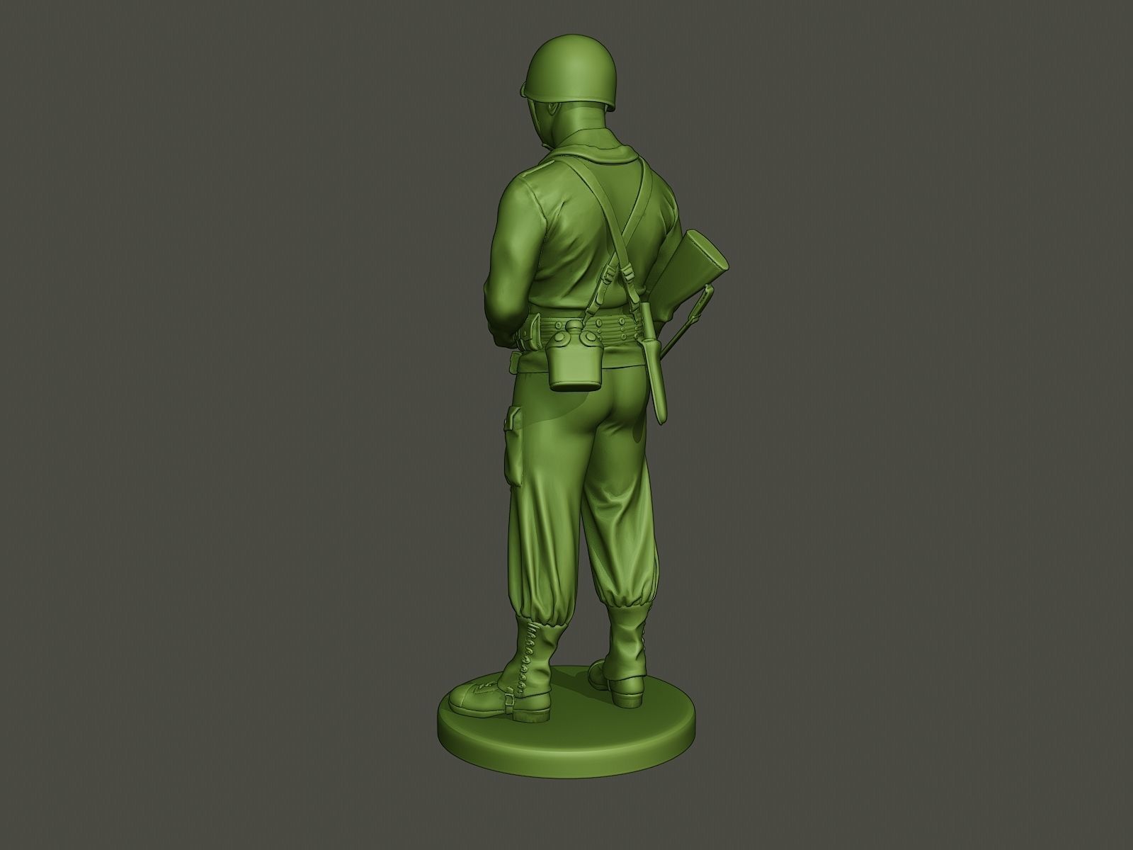 American soldier ww2 stand guard A5 3D print model_4