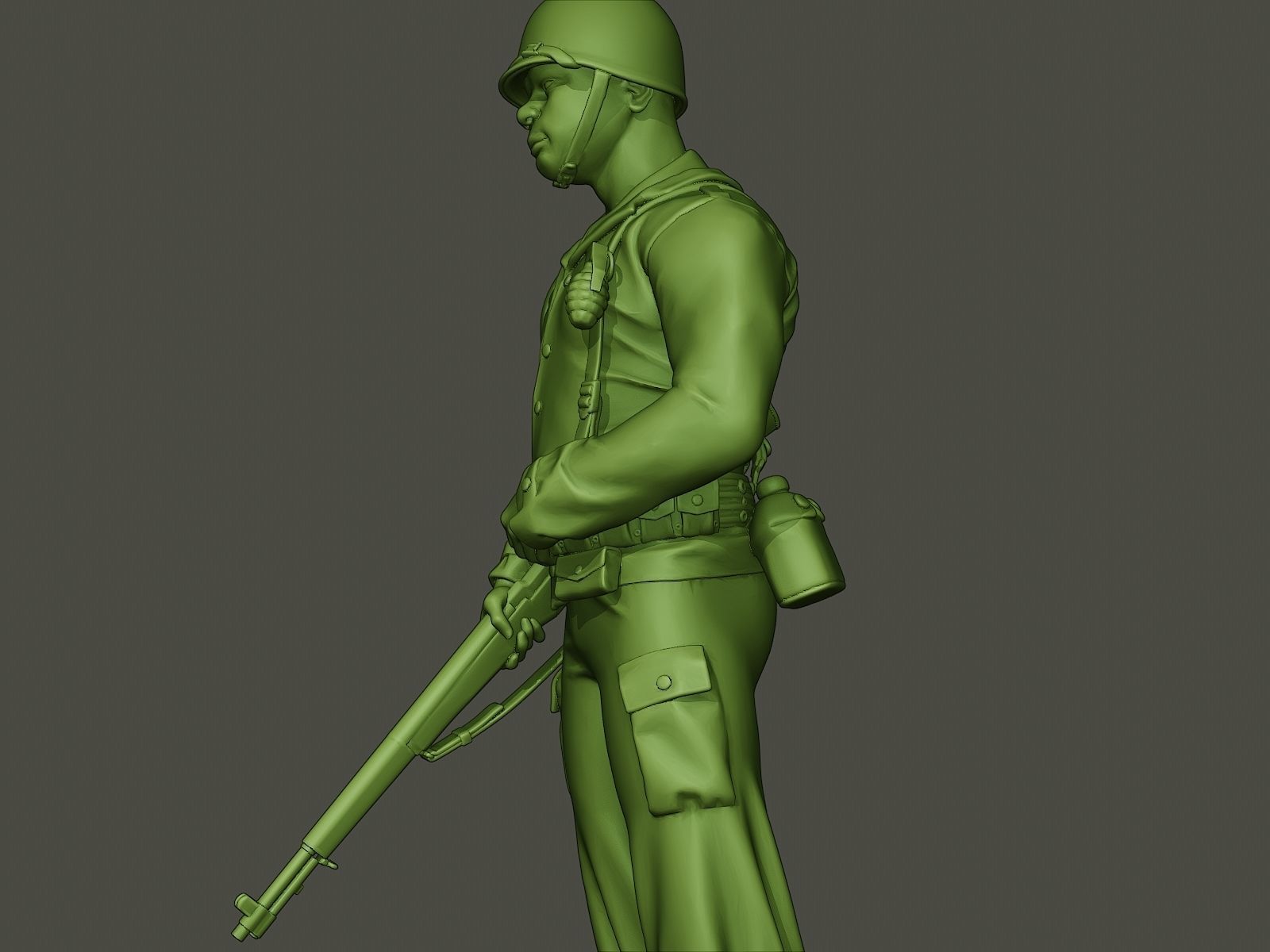 American soldier ww2 stand guard A5 3D print model_16