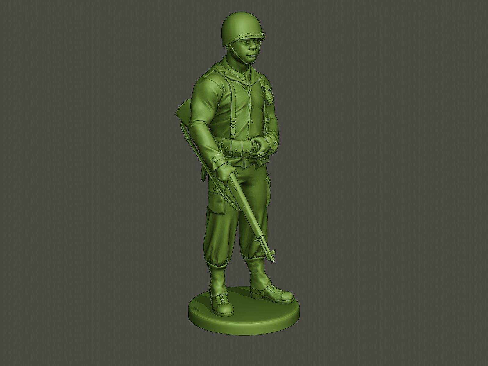 American soldier ww2 stand guard A5 3D print model_9