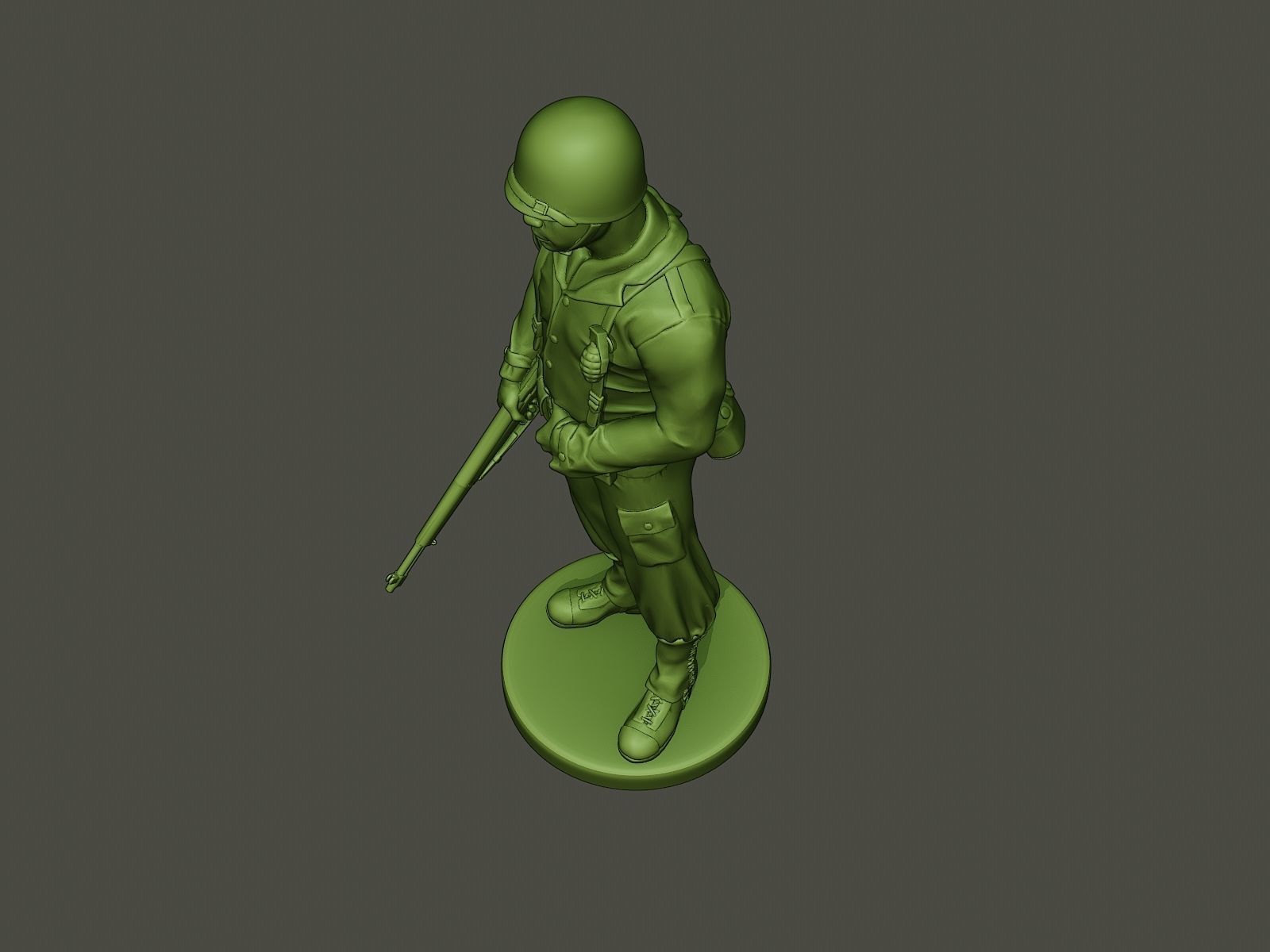 American soldier ww2 stand guard A5 3D print model_14