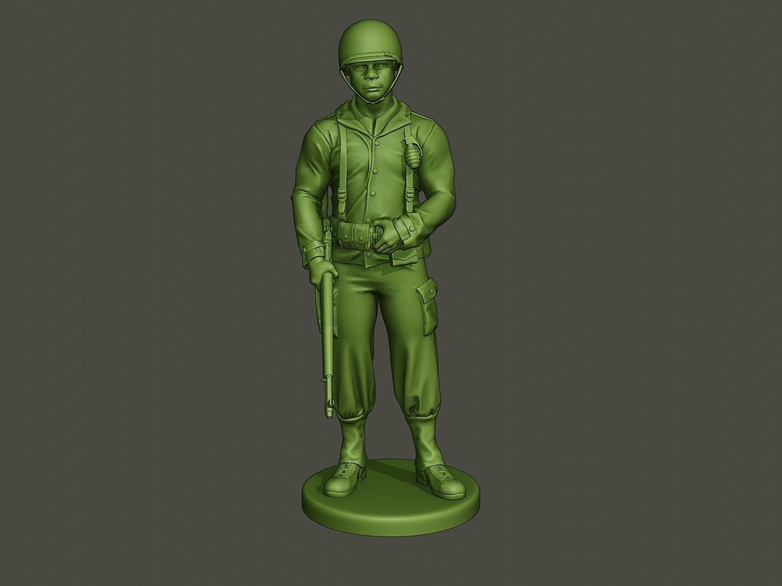 American soldier ww2 stand guard A5 3D print model_10