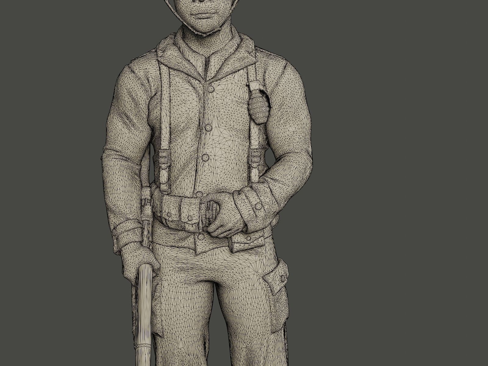American soldier ww2 stand guard A5 3D print model_11