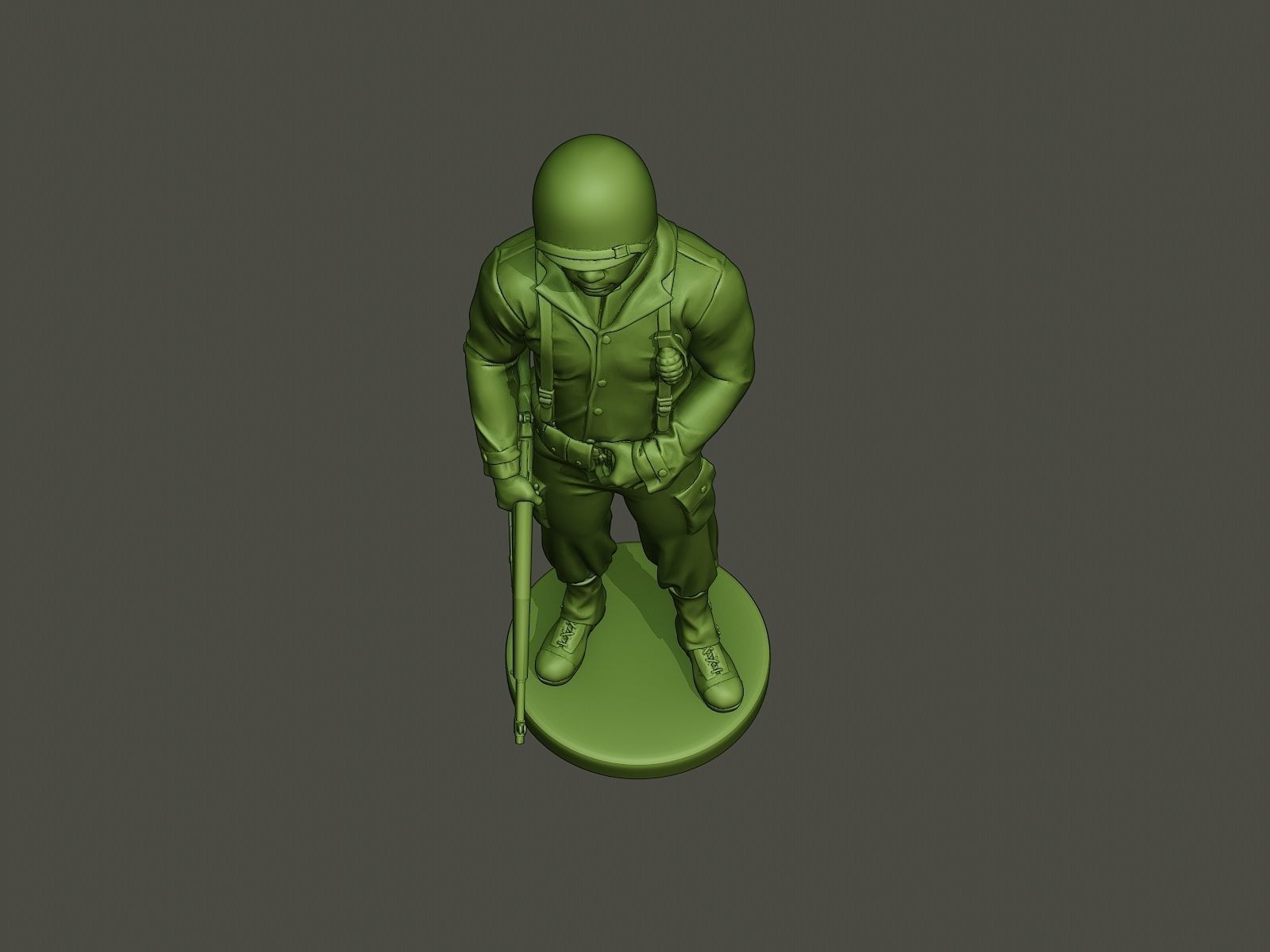 American soldier ww2 stand guard A5 3D print model_13