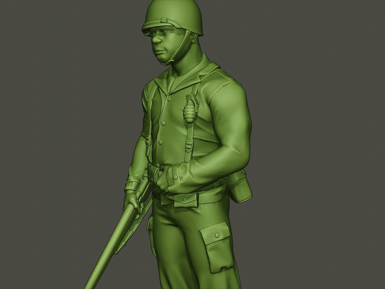 American soldier ww2 stand guard A5 3D print model_17