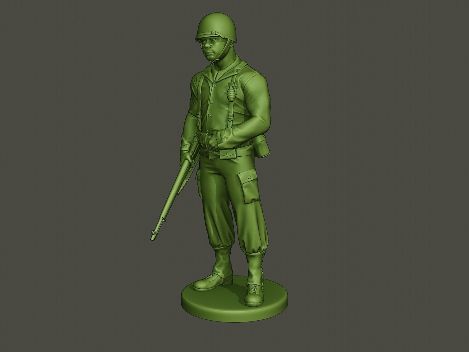 American soldier ww2 stand guard A5 3D print model_1