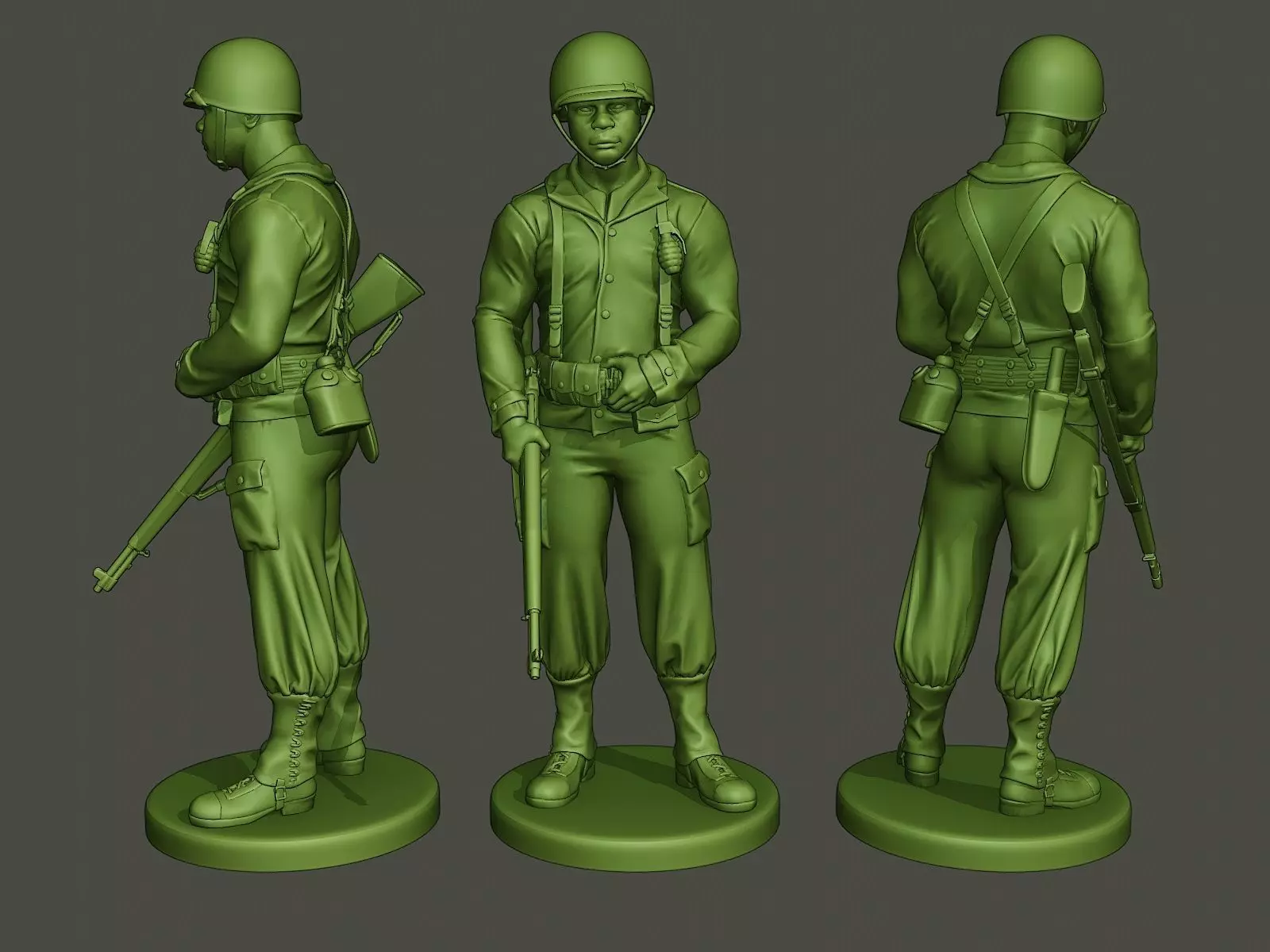 American soldier ww2 stand guard A5 3D print model_0