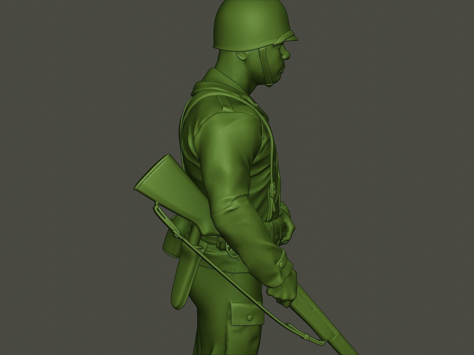 American soldier ww2 stand guard A5 3D print model_19