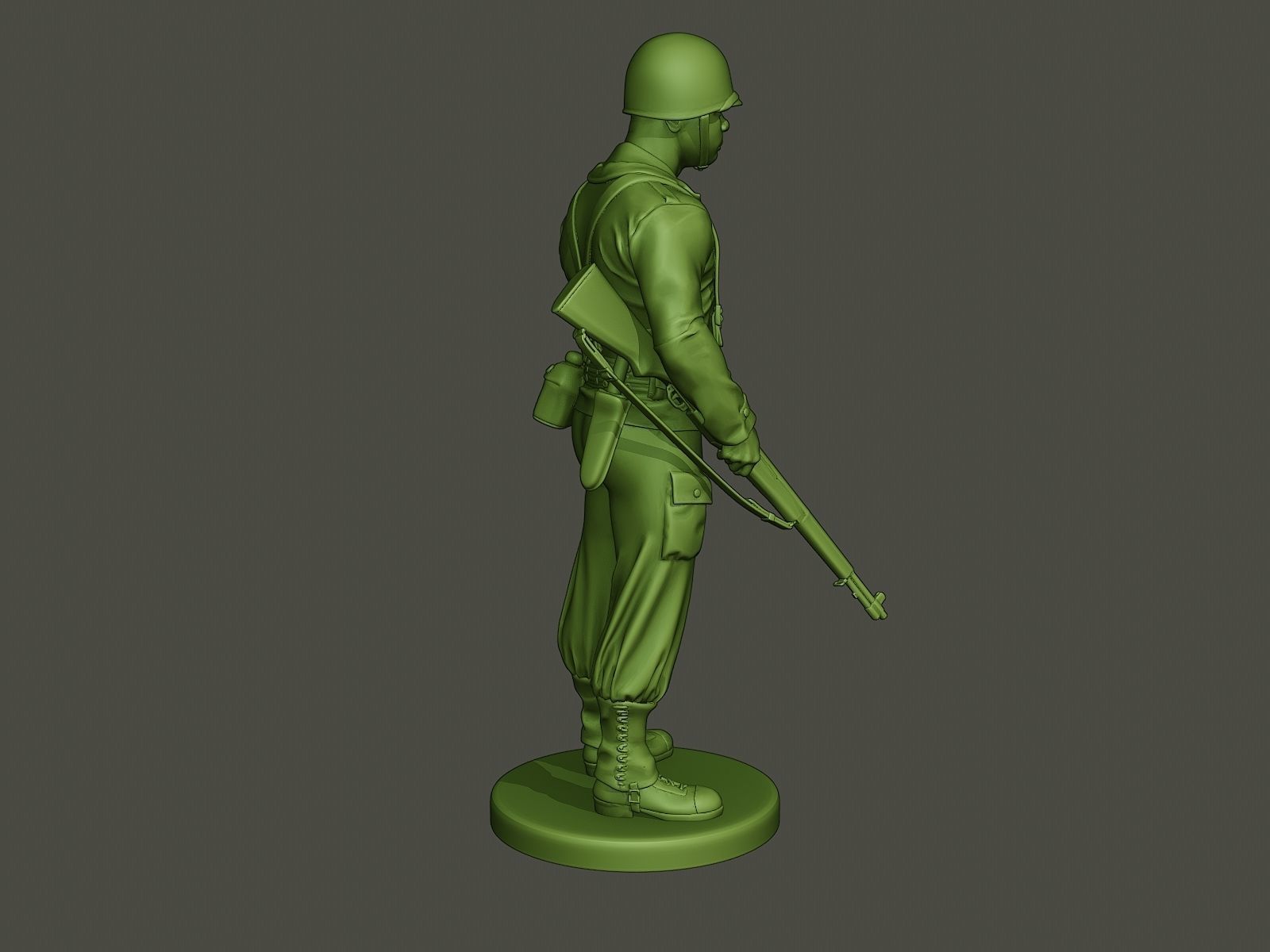 American soldier ww2 stand guard A5 3D print model_7