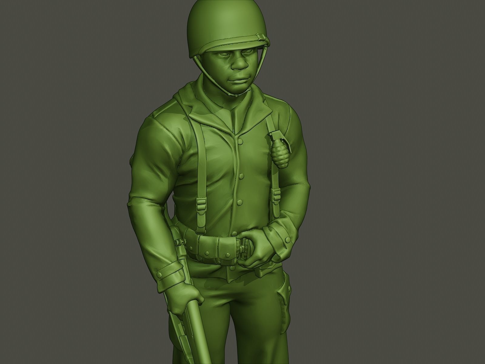 American soldier ww2 stand guard A5 3D print model_18
