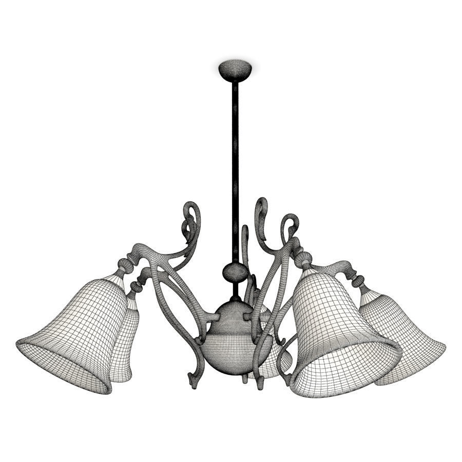 Antique White Ceiling Lamp Thornton 3D model_1