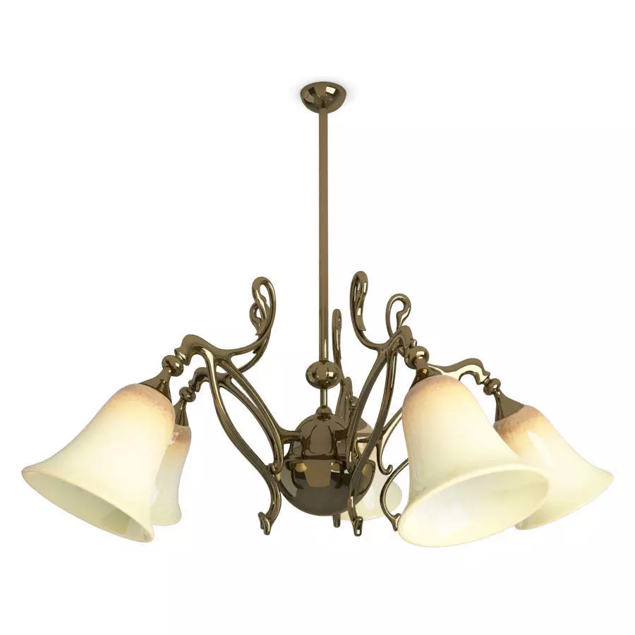 Antique White Ceiling Lamp Thornton 3D model_0