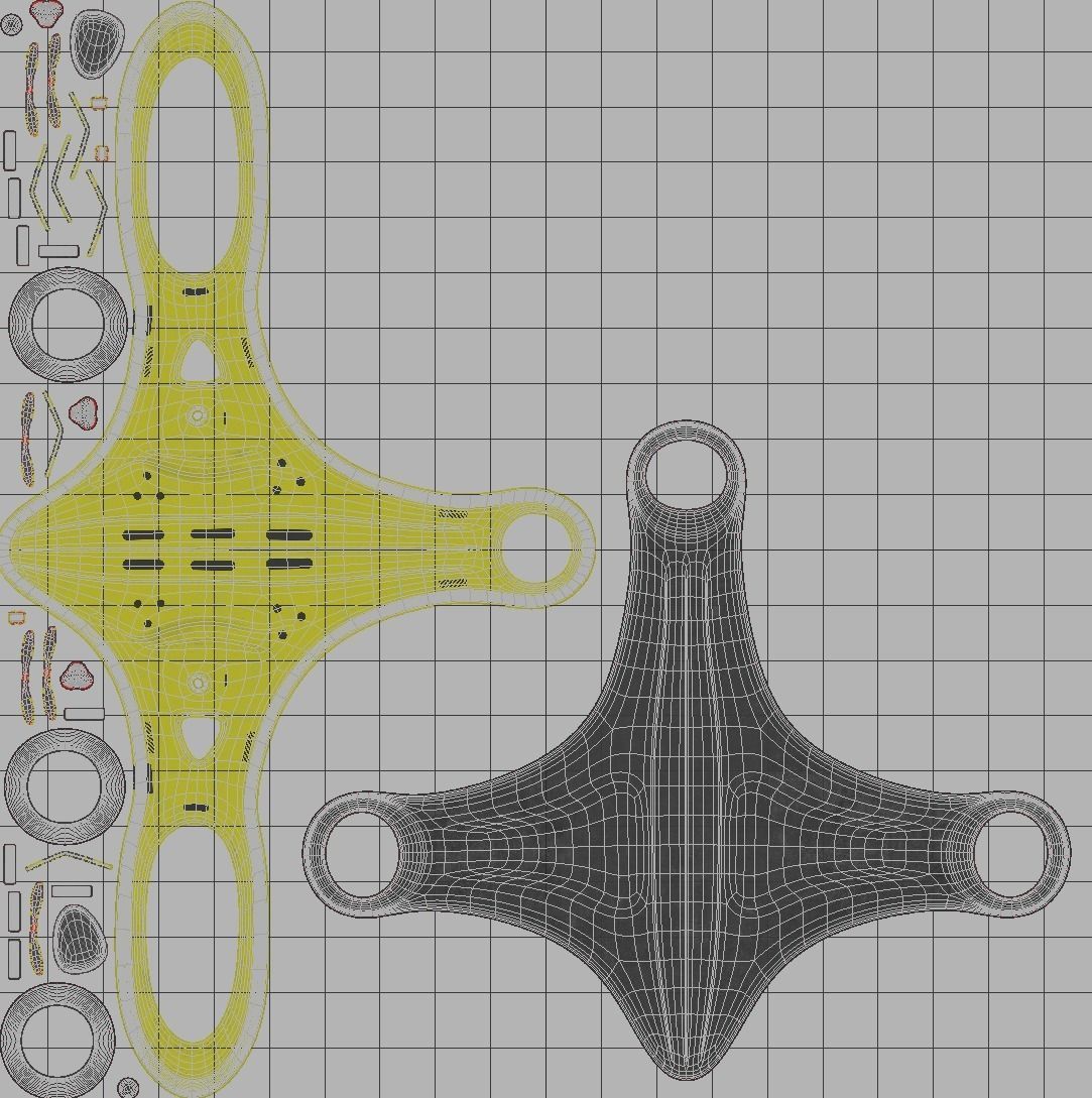 AK Drone Concept Low-poly 3D model_6