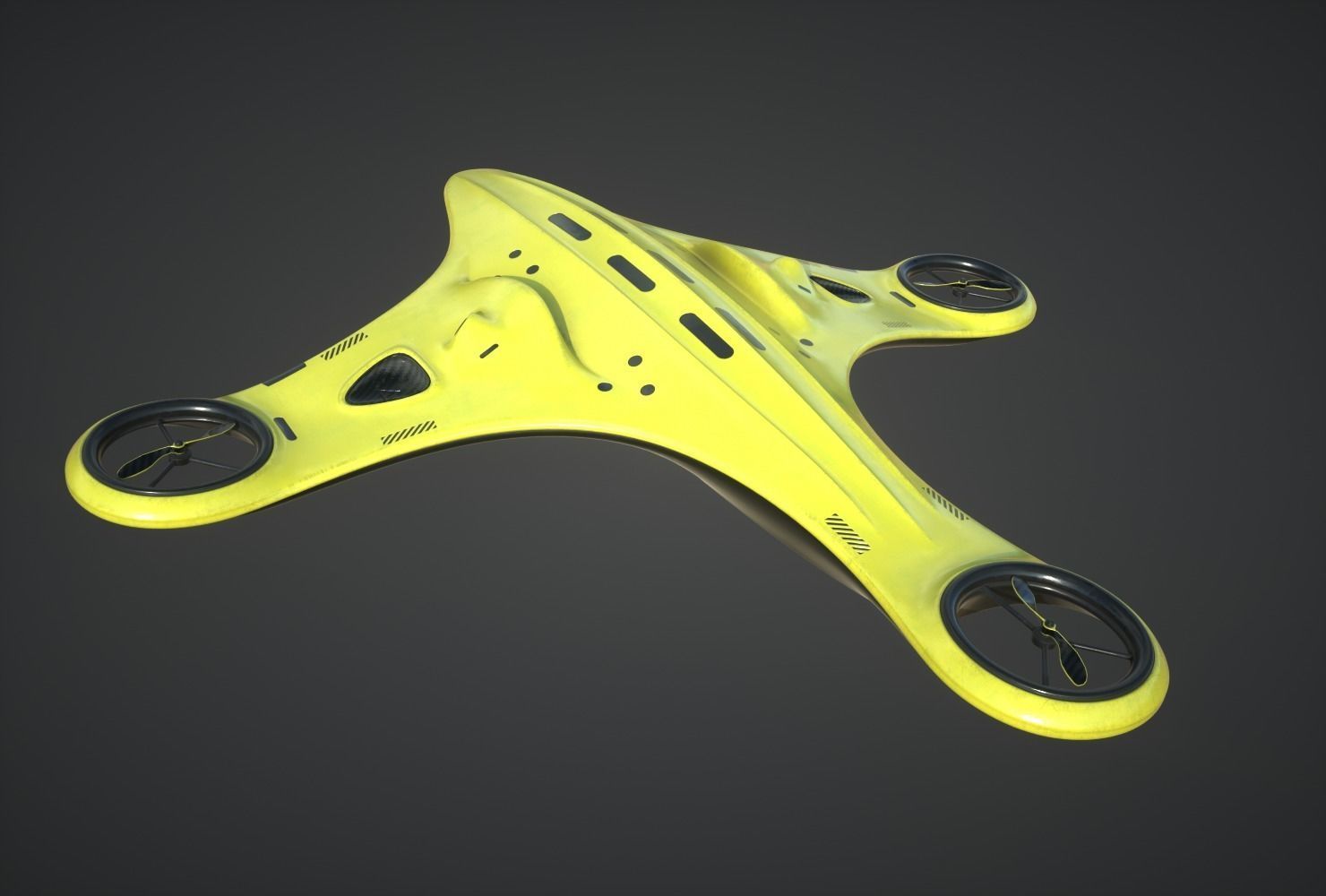 AK Drone Concept Low-poly 3D model_1