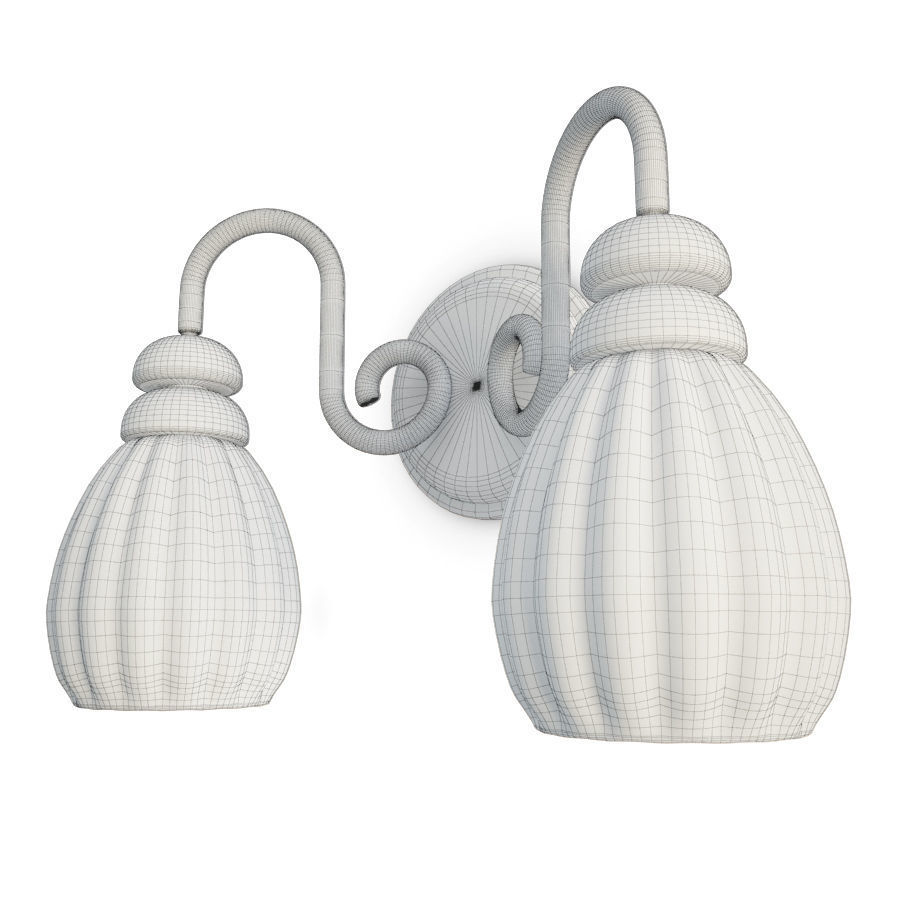 Antique Yellow Wall Lamp Thornton 3D model_1