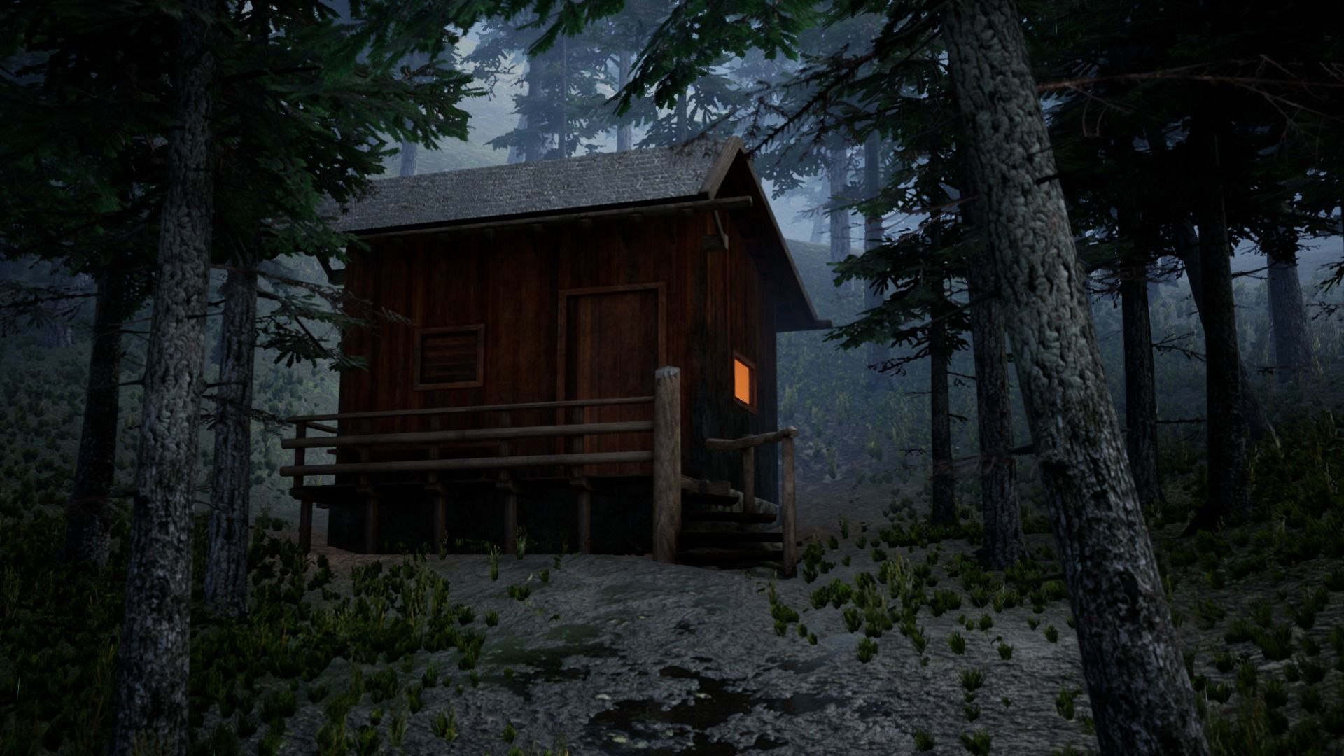 Mountain Hut Low-poly 3D model_3