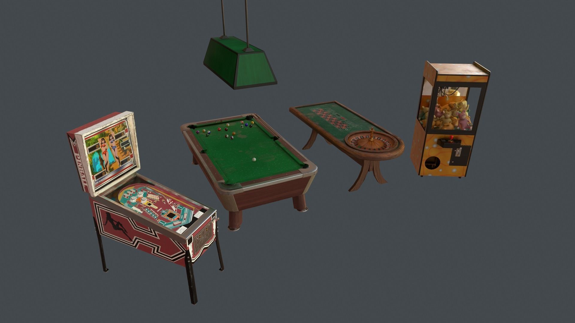 4K Low Poly Retro Casino Pack Low-poly 3D model_28