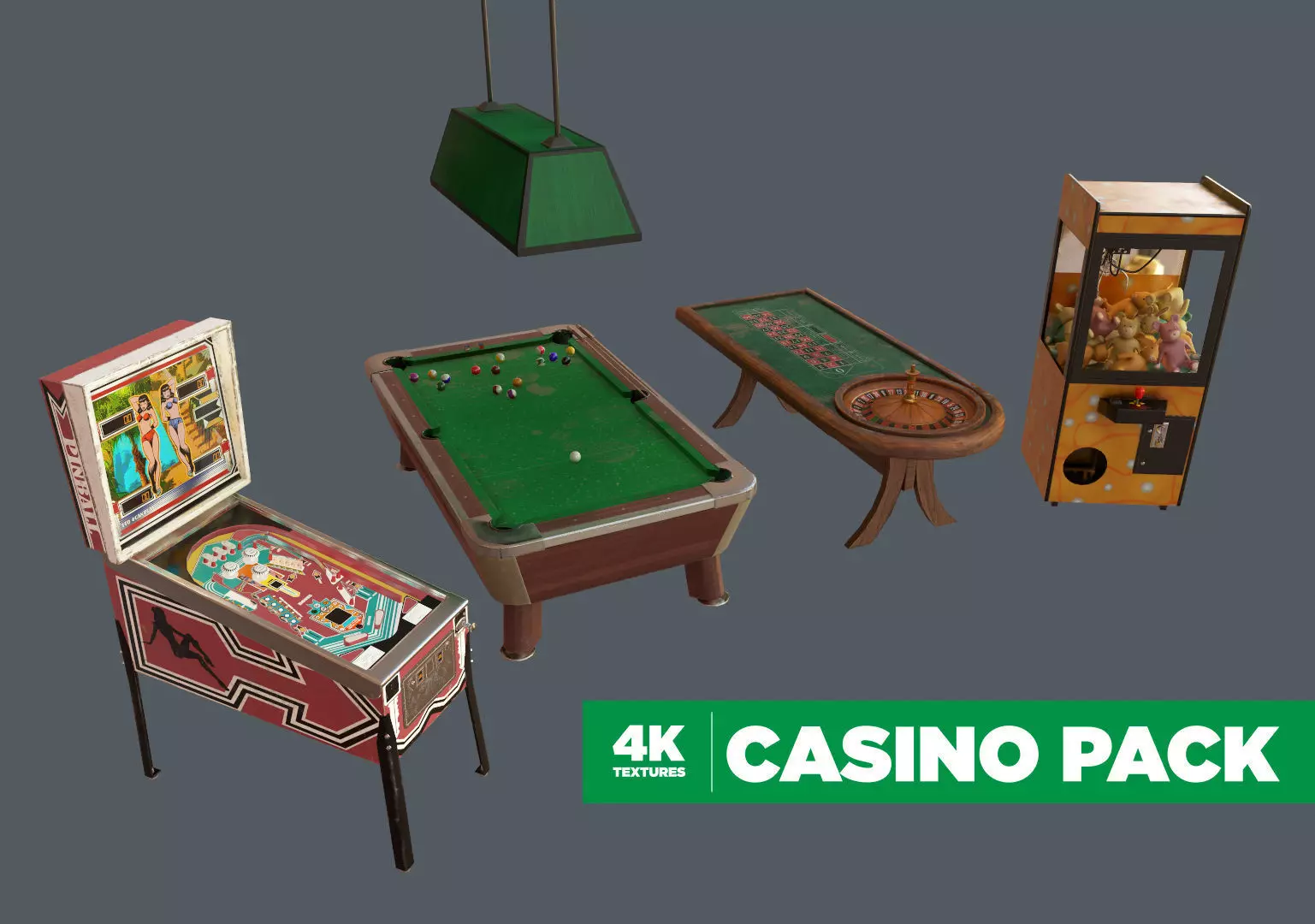 4K Low Poly Retro Casino Pack Low-poly 3D model_0