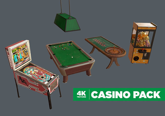4K Low Poly Retro Casino Pack Low-poly 3D model
