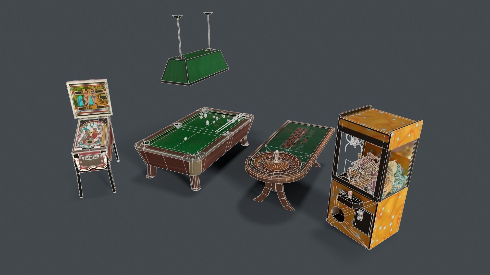 4K Low Poly Retro Casino Pack Low-poly 3D model_30