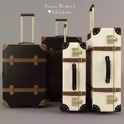 Suitcase Set three vintage suitcases on wheels