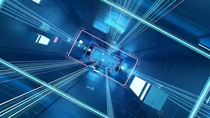 Technological Tunnel Shuttle Logo Product Display