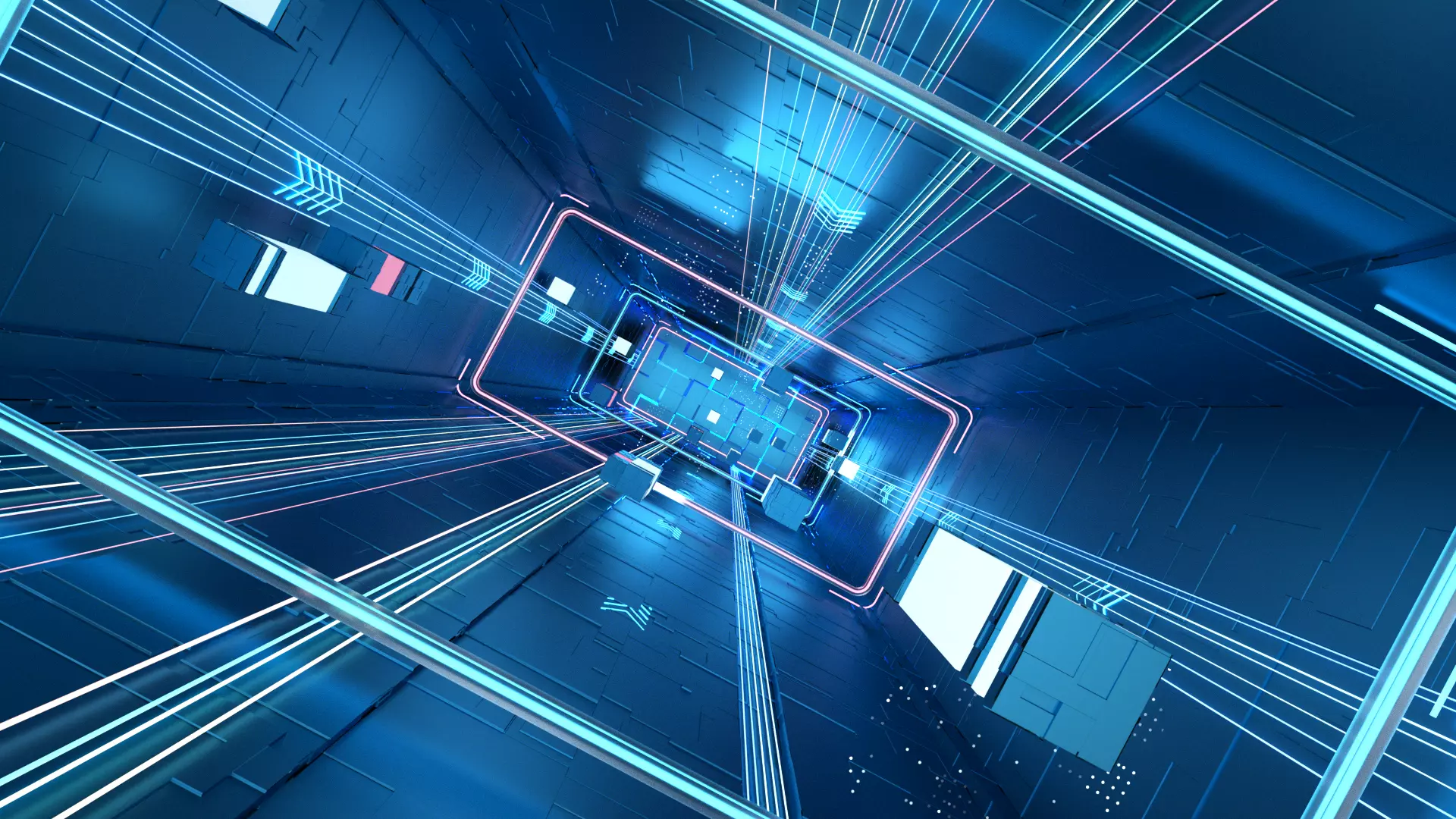 Technological Tunnel Shuttle Logo Product Display 3D model