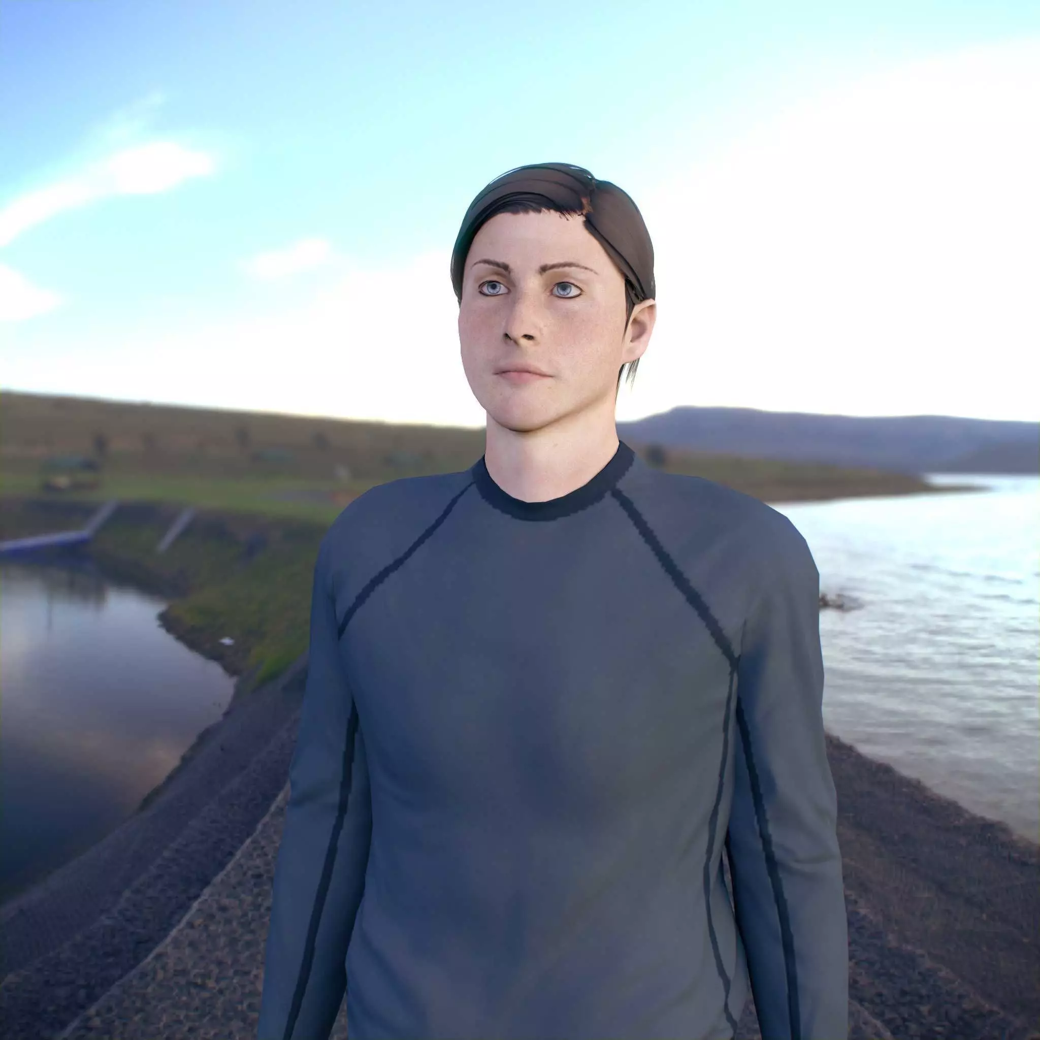 Young Male character casual model Low-poly 3D model