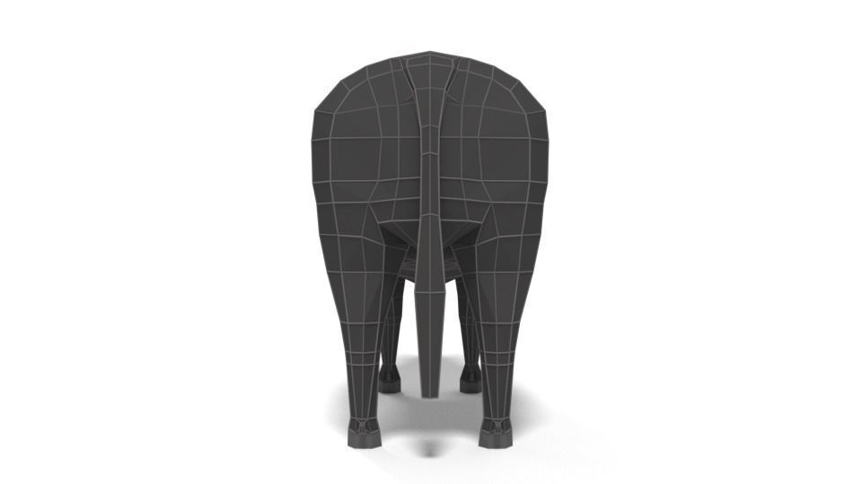 Low Poly Cartoon Bull Low-poly 3D model_13