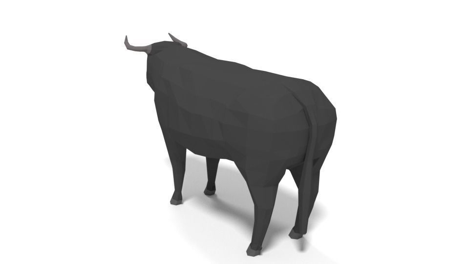 Low Poly Cartoon Bull Low-poly 3D model_6