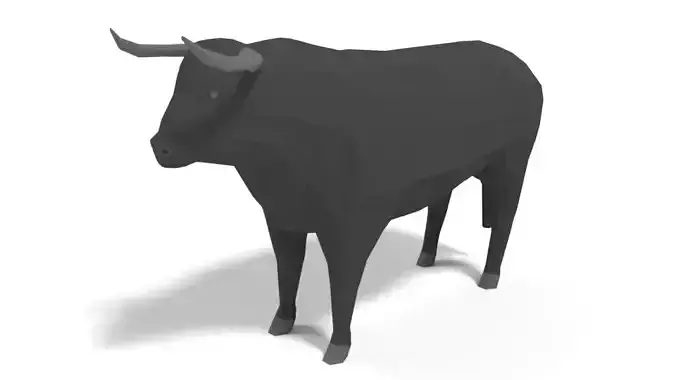 Low Poly Cartoon Bull Low-poly 3D model