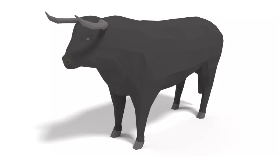 Low Poly Cartoon Bull Low-poly 3D model_0