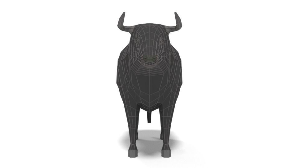 Low Poly Cartoon Bull Low-poly 3D model_10