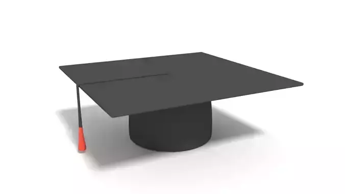 Low Poly Cartoon Graduation Hat