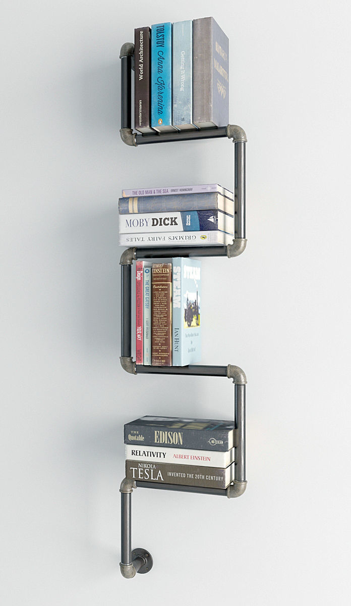Collection of 6 bookshelves 3D model_9