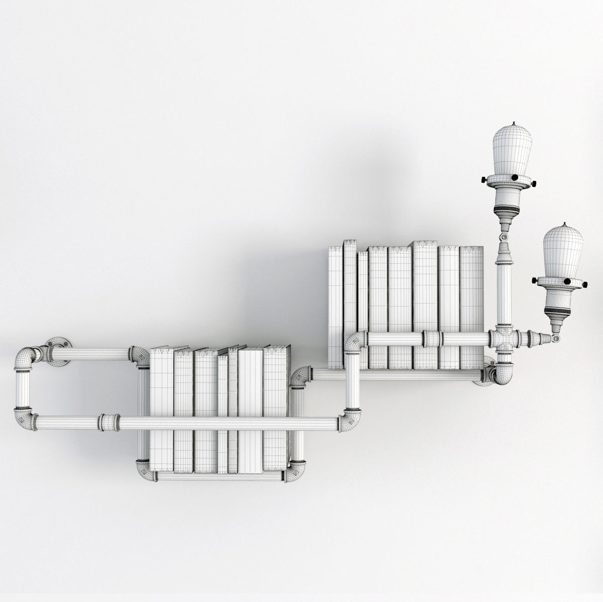 Collection of 6 bookshelves 3D model_16