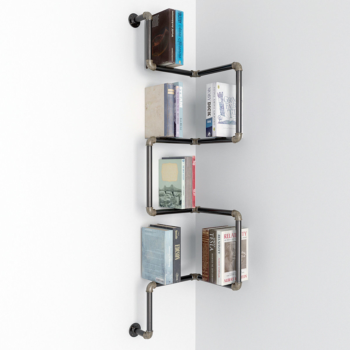 Collection of 6 bookshelves 3D model_15
