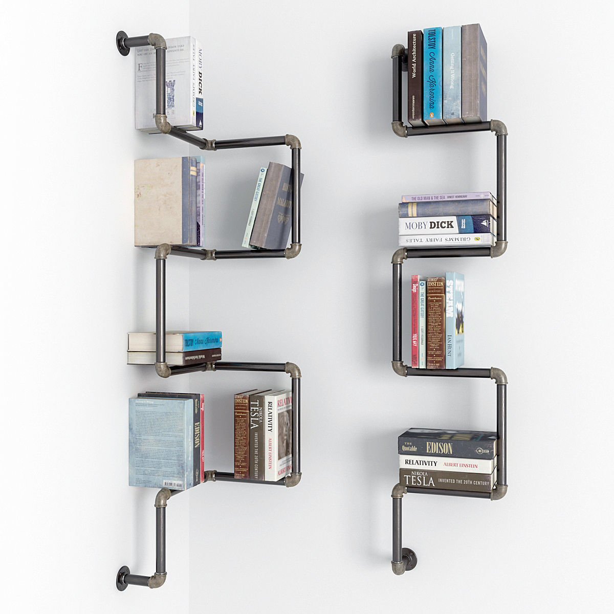 Collection of 6 bookshelves 3D model_14