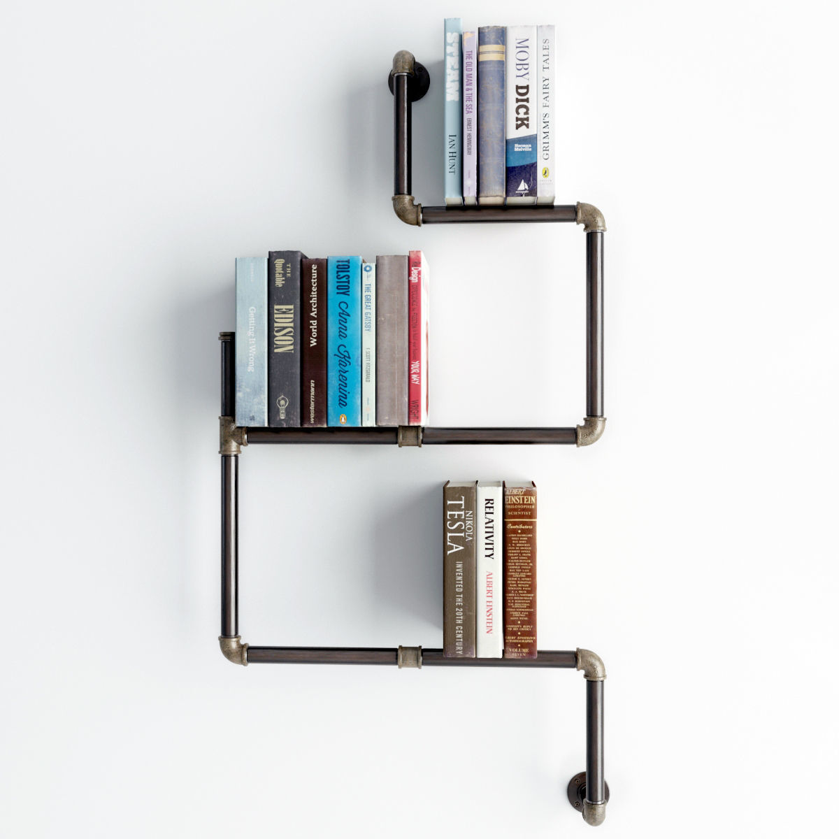 Collection of 6 bookshelves 3D model_13