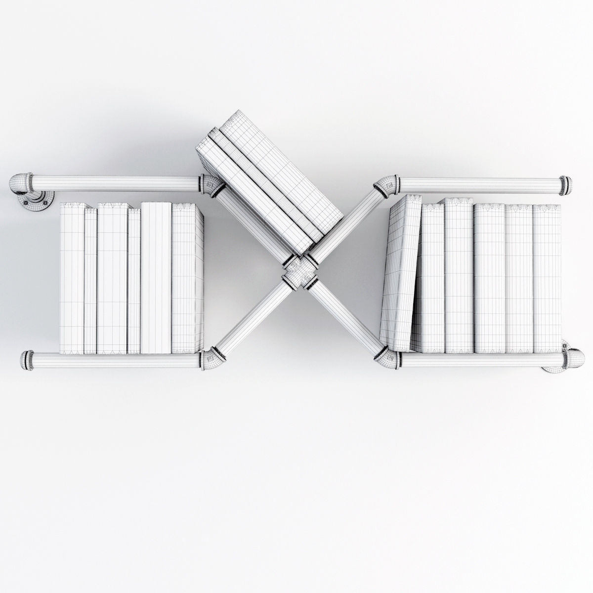 Collection of 6 bookshelves 3D model_20